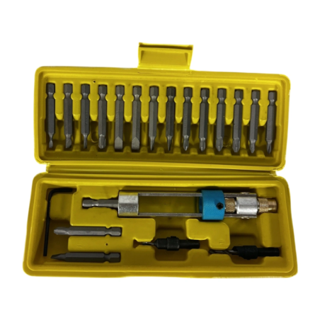 24-teiliges Schraubendreher-Bit-Set mit Halter und Koffer